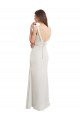 Cheap Long Chiffon Bridesmaid Dress with Boat Neckline and Satin Collar Sydney
