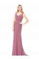 Cheap Long Slim Chiffon Bridesmaid Dress / Prom Dress with Beaded Waist Sydney