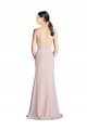 Cheap Long Slim Chiffon Bridesmaid Dress with Ruffled Waist and Keyhole Sydney