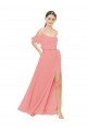 Cheap Draped Off the Shoulder Sleeves Chiffon Bridesmaid Dress Sydney