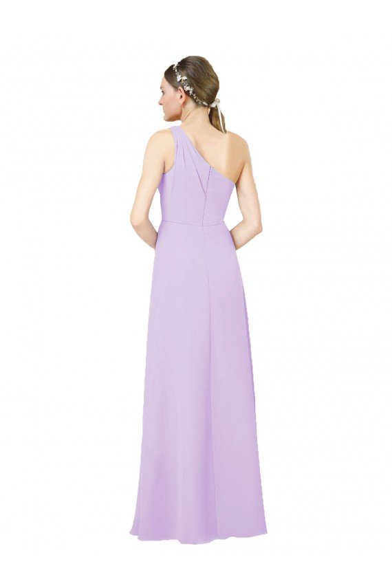 Cheap Grecian Inspired Simple One Shoulder Chiffon Formal Bridesmaid Dress with Ruching Sydney