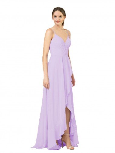 Cheap High-Low Chiffon Bridesmaid Dress with Ruffle Detail Sydney