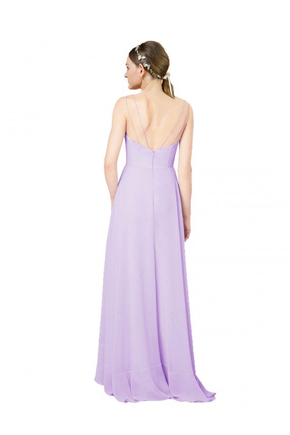 Cheap High-Low Chiffon Bridesmaid Dress with Ruffle Detail Sydney