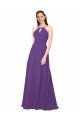 Cheap High Halter Chiffon Bridesmaid Dress with Keyhole Sydney