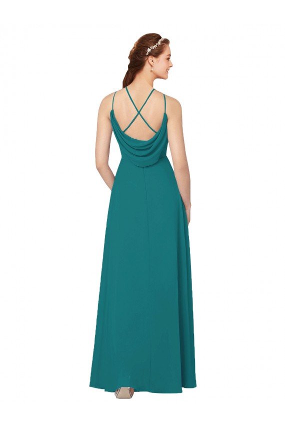 Cheap Simple Chiffon Bridesmaid Dress with High Halter Neckline Sydney