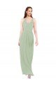 Cheap Feminine Chiffon Bridesmaid Dress with Ruching and V-Neckline Sydney