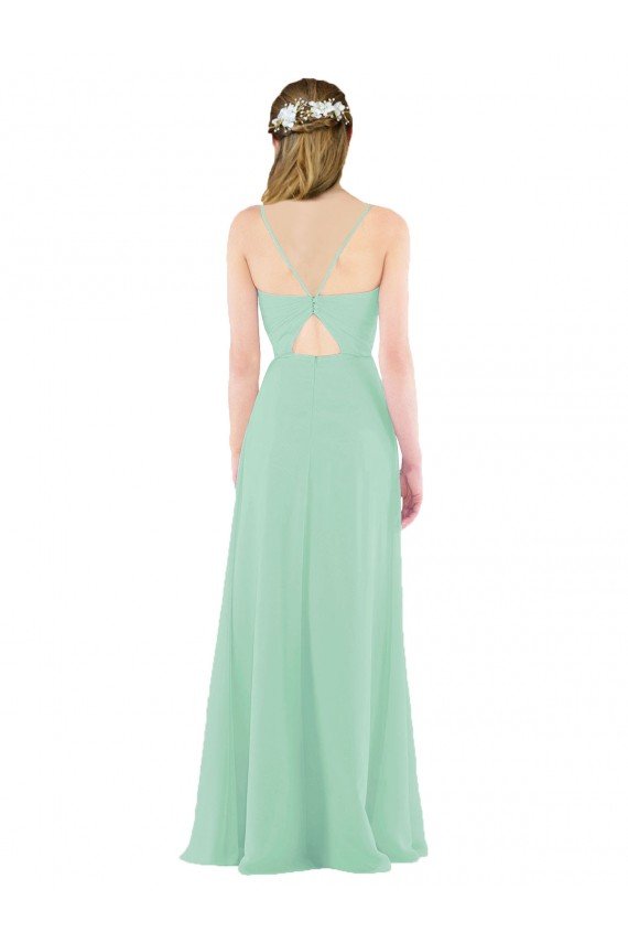 Cheap Classic Long Chiffon Bridesmaid Dress with V-Neck Sydney