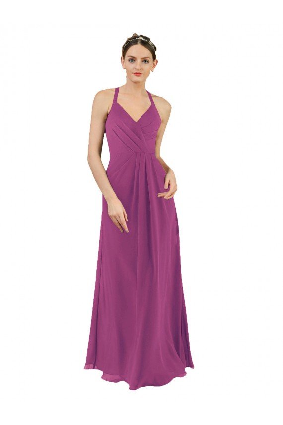 Cheap Sassy Chiffon Bridesmaid Dress with Halter Neckline Sydney