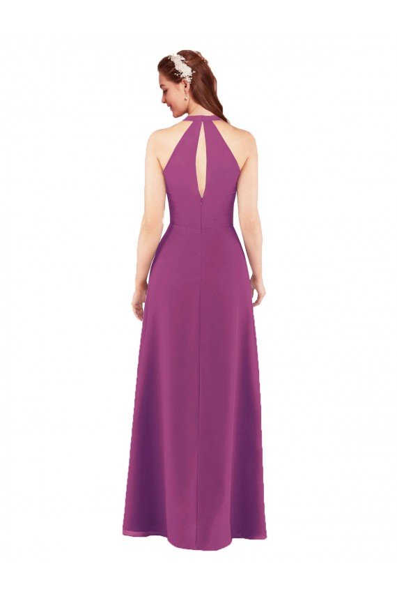 Cheap Sassy Chiffon Bridesmaid Dress with Halter Neckline Sydney