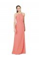 Cheap Modern Long Chiffon Bridesmaid Dress with Keyhole Back Sydney