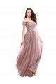 Cheap Floor Length Chantilly Lace Off the Shoulder Chiffon Bridesmaid Dress Sydney