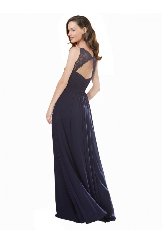 Cheap Elegant Chiffon Bridesmaid Dress with V-Neck Lace Bodice Sydney