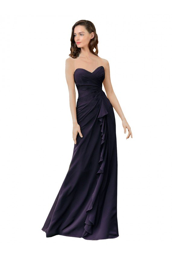 Cheap Strapless Chiffon Bridesmaids Dress with Sweetheart Neckline Sydney