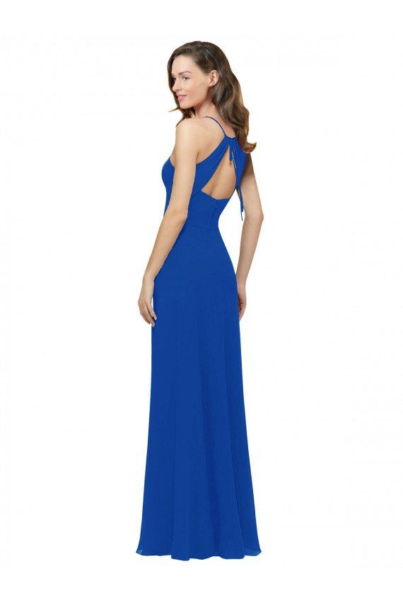 Cheap Chiffon Bridesmaid Dress with Deep V-Neck and Spaghetti Straps Sydney