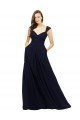 Cheap Chiffon Bridesmaid Dress with Rouched Draped Bodice and Watteau Back Sydney