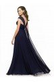 Cheap Chiffon Bridesmaid Dress with Rouched Draped Bodice and Watteau Back Sydney