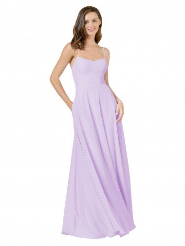 Cheap Simple Chiffon Bridesmaid Dress with Pocket Sydney