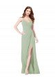 Cheap Floor Length Long Chiffon Bridesmaid Dress with Side Slit Sydney
