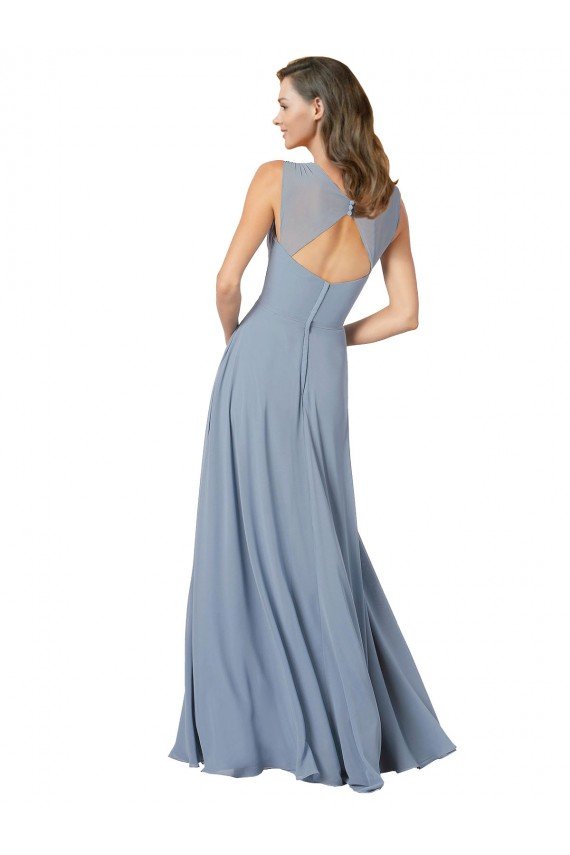 Cheap Surplice Bodice A-Line Long Chiffon Bridesmaid Dress Sydney