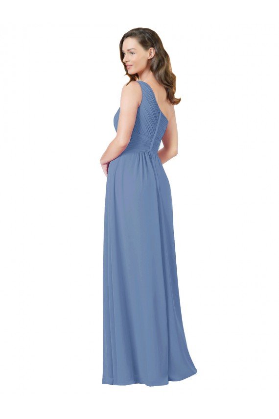Cheap Pleated One Shoulder Chiffon Bridesmaid Dress Sydney