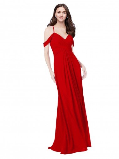 Cheap Cold Shoulder Chiffon Bridesmaid Dress Sydney