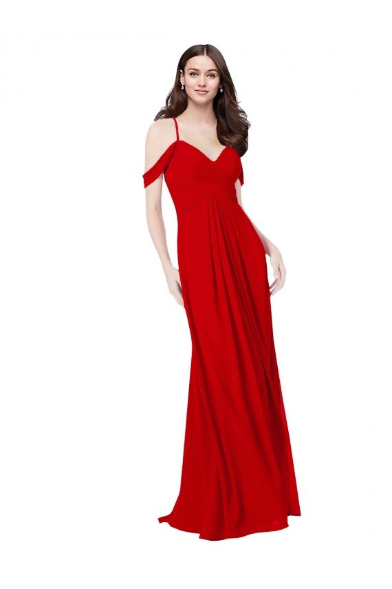 Cheap Cold Shoulder Chiffon Bridesmaid Dress Sydney