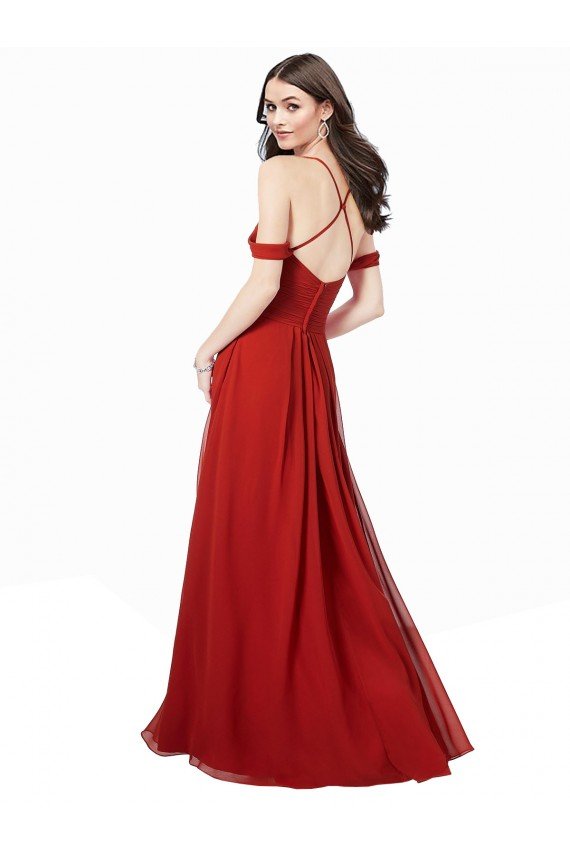 Cheap Cold Shoulder Chiffon Bridesmaid Dress Sydney