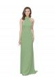 Cheap High Collar Halter Neck Chiffon Bridesmaid Dress with Long Back Tie Sydney