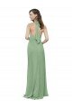 Cheap High Collar Halter Neck Chiffon Bridesmaid Dress with Long Back Tie Sydney