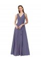 Cheap V-Neck Long Draped A-Line Chiffon Bridesmaid Dress Sydney