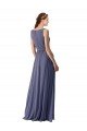Cheap V-Neck Long Draped A-Line Chiffon Bridesmaid Dress Sydney