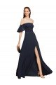 Cheap Off the Shoulder Floaty Sleeves Chiffon Bridesmaid Dress / Prom Dress with High Slit Sydney