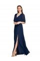 Cheap V-Neck Plush Chiffon Bridesmaid Dress with Flutter Sleeves Sydney