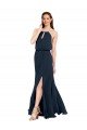 Cheap Grecian Style Halter Chiffon Bridesmaid Dress with Keyhole and Slit Sydney