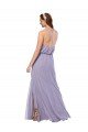 Cheap Grecian Style Halter Chiffon Bridesmaid Dress with Keyhole and Slit Sydney