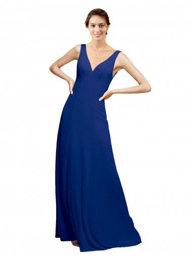 Cheap V-Neck Sheath Chiffon Bridesmaid Dress with V-Back Sydney