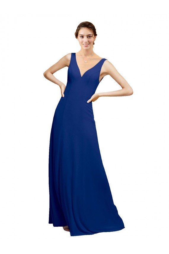 Cheap V-Neck Sheath Chiffon Bridesmaid Dress with V-Back Sydney