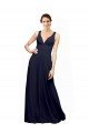 Cheap Open Back Long Chiffon Bridesmaid Dress with Plunging V-Neck Bodice Sydney