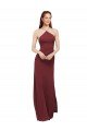 Cheap High Halter Neck Long Chiffon Bridesmaid Dress with Low Scoop Back Sydney