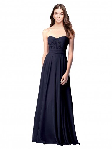 Cheap Luxe Chiffon Bridesmaid Dress with Sweetheart Neckline and Shirred Bodice Sydney