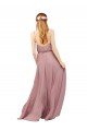 Cheap Long Chiffon Bridesmaid Dress with Spaghetti Strap Bodice Sydney