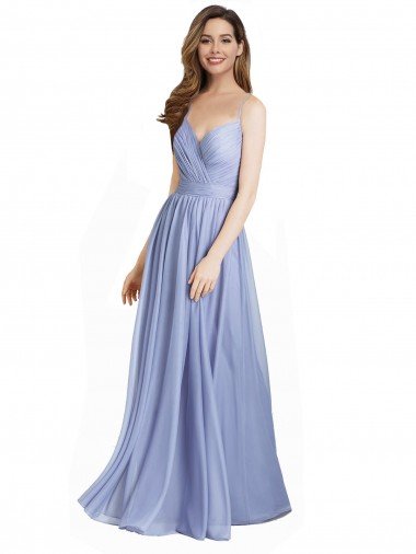 Cheap Ruched Criss Over Bodice Chiffon Bridesmaid Dress with Lace Open Back Sydney