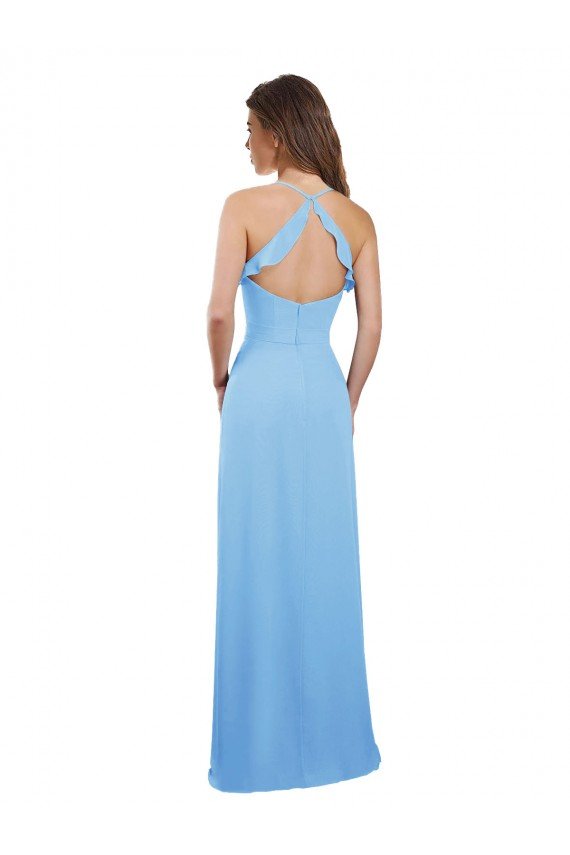 Cheap Slim Chiffon Bridesmaid Dress with Ruffled Sweetheart Neckline Sydney