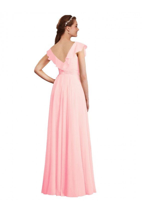 Cheap Chiffon A-Line Dress with Full Circle Skirt and Gathered Waistband Sydney