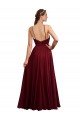 Cheap Long A-Line Halter Neck Chiffon Bridesmaid Dress with Draped Bodice Sydney