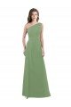 Cheap One Shoulder Chiffon Bridesmaid Dress with Pleats and Side Slit Sydney