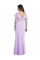 Cheap Ruffled Neckline Cold Shoulder Long Chiffon Bridesmaid Dress Sydney