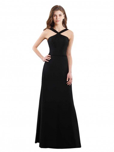 Cheap Chiffon A-Line Bridesmaid Dress with Criss Cross Halter Top Sydney