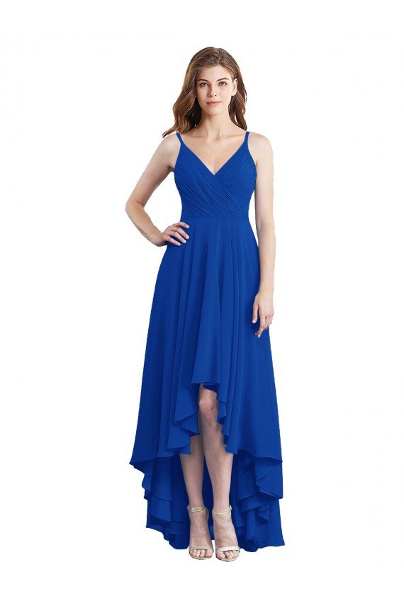 Cheap Draped High Low Chiffon Bridesmaid Dress with Cross Over Bodice Sydney