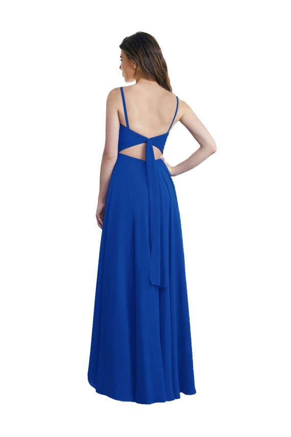 Cheap Draped High Low Chiffon Bridesmaid Dress with Cross Over Bodice Sydney